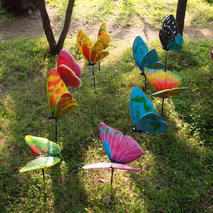 花园庭院玻璃钢雕塑仿真动物摆件蝴蝶园林景观小品户外景区装饰品