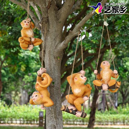 仿真动物摆件户外庭院别墅装饰园林观景猴子雕塑树上创意挂件小品